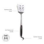 Schmidt Brothers - BBQ Ash 4 Piece Grill Set, Full-Forged Stainless Steel Grilling Utensils Including Spatula, Fork, Basting Brush, and Tongs with All Wood Handles