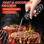 Instant Read Meat Thermometer Digital for Cooking and Grilling, Kitchen Food Thermometer with Foldable Probe Large Backlight Screen & Calibration for BBQ, Smoker, Air Fryer, Oil Fry, Turkey, Beef