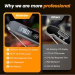 Meat Thermometer Digital, 0.5 Sec Instant Read Food Thermometer for Cooking Grilling Air Fryer, Kitchen Cooking Food Thermometer for BBQ Smoker Oil Fry Candy Thermometers (Grey)