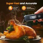 Meat Thermometer Digital, 0.5 Sec Instant Read Food Thermometer for Cooking Grilling Air Fryer, Kitchen Cooking Food Thermometer for BBQ Smoker Oil Fry Candy Thermometers (Grey)