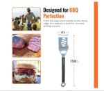 Grill Masters Club 4-in-1 BBQ Spatula | Multifunctional Stainless Steel Grill Spatula with Polypropylene Handle, Serrated Edges, Bottle Opener | Perfect for BBQ grills, kebabs for Camping & Picnics