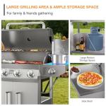 4 Burner Stainless Steel Propane Grill with Side Burner