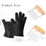Silicone BBQ Gloves with Meat Claws and Tongs