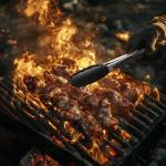 Silicone BBQ Gloves with Meat Claws and Tongs