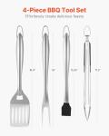 VEVOR 4-Piece Heavy Duty BBQ Tool Set