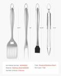 VEVOR 4-Piece Heavy Duty BBQ Tool Set