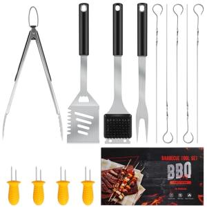 Stainless Steel Grill Tool Set with Accessories