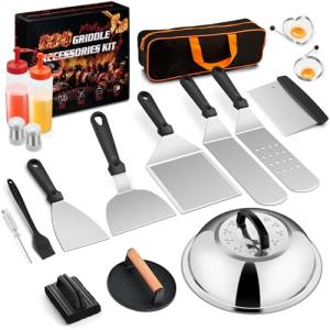 18-Piece Stainless Steel Griddle Accessories Kit
