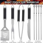 Grilljoy 24PCS BBQ Tools Set with Thermometer