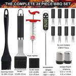 Grilljoy 24PCS BBQ Tools Set with Thermometer