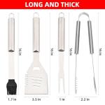 Heavy Duty BBQ Grill Tool Set - 4 Pieces