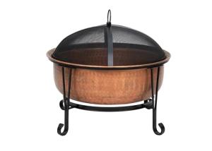 Palermo Copper Fire Pit with Steel Stand