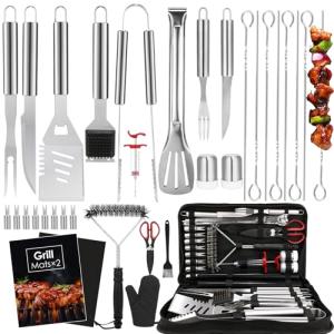34-Piece BBQ Grilling Tools Set with Accessories