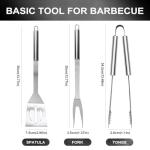 Stainless Steel BBQ Tool Set with Storage Bag