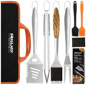 Grilljoy 8-Piece Heavy Duty BBQ Tool Set