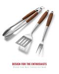 Heavy-Duty BBQ Grilling Tools Set with Spatula, Fork & Tongs