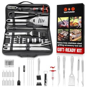 SpartaSake 24-Piece Stainless Steel BBQ Tool Set