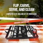 SpartaSake 24-Piece Stainless Steel BBQ Tool Set