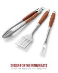 Heavy-Duty BBQ Grilling Tools Set with Spatula, Fork, Tongs