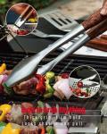 Heavy-Duty BBQ Grilling Tools Set with Spatula, Fork, Tongs