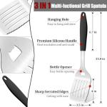Stainless Steel BBQ Spatula with Silicone Handle