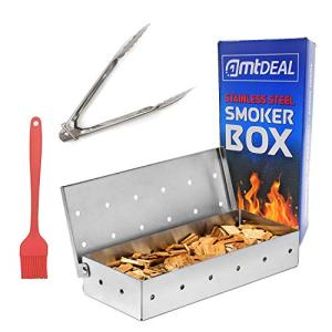 Heavy-Duty Smoker Box, Tongs, and Brush Set
