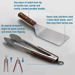 Heavy Duty Stainless Steel Grill Tongs and Spatula Set