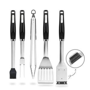 5-Piece Stainless Steel BBQ Grilling Tools Set