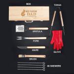 Personalized 11pc BBQ Grill Set for Dad
