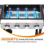 Portable 4-Burner Flat Top Grill with Cart