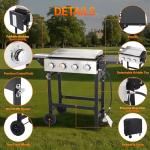 Portable 4-Burner Flat Top Grill with Cart