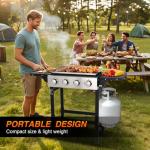 Portable 4-Burner Flat Top Grill with Cart