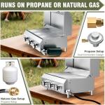 Bestfire 3-Burner Portable Gas Grill for Camping