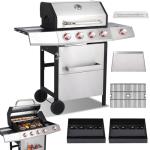 4 Burner Propane Gas Grill with Smoker & Griddle