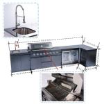 Modular BBQ Kitchen Island with Electric Rotisserie