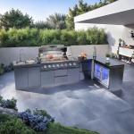 Modular BBQ Kitchen Island with Electric Rotisserie