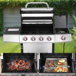4 Burner Propane Gas Grill with Smoker & Griddle