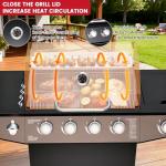 4-Burner Propane Gas Grill with Side Burner