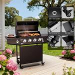 4-Burner Propane Gas Grill with Side Burner