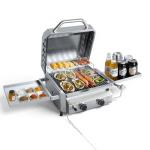 Portable Stainless Steel Gas Grill with Dual Side Tables