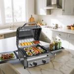 Portable Stainless Steel Gas Grill with Dual Side Tables