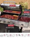 Aoxun 4-Burner Propane Grill with Side Burner
