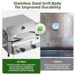 Portable Stainless Steel Gas Grill with Dual Side Tables