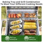 Portable Stainless Steel Gas Grill with Dual Side Tables