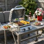 Portable Stainless Steel Gas Grill with Dual Side Tables