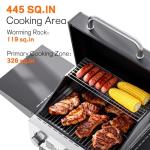 Veralune 3-Burner Gas Grill with Thermometer & Side Shelves