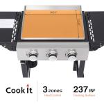 3-Burner Gas Grill with Stainless Steel Griddle