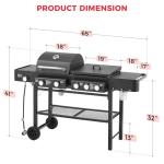 Lyromix 5-Burner Gas Grill and Griddle Combo