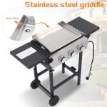 3-Burner Gas Grill with Stainless Steel Griddle