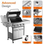 4-Burner Gas Grill with Infrared Side Burner